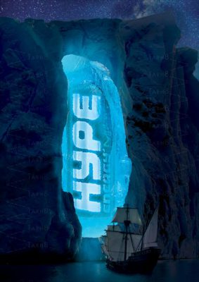پوستر بسیار زیبای تبلیغاتی با فضای کوه های یخی به صورت لایه باز