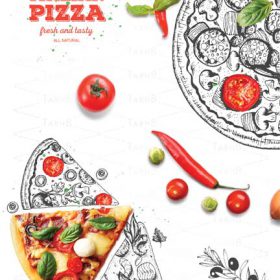 پوستر پیتزا ایتالیایی به صورت فایل لایه باز فتوشاپ